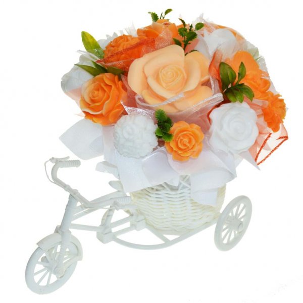Mydlová Kytica bicykel - oranžovo, biela